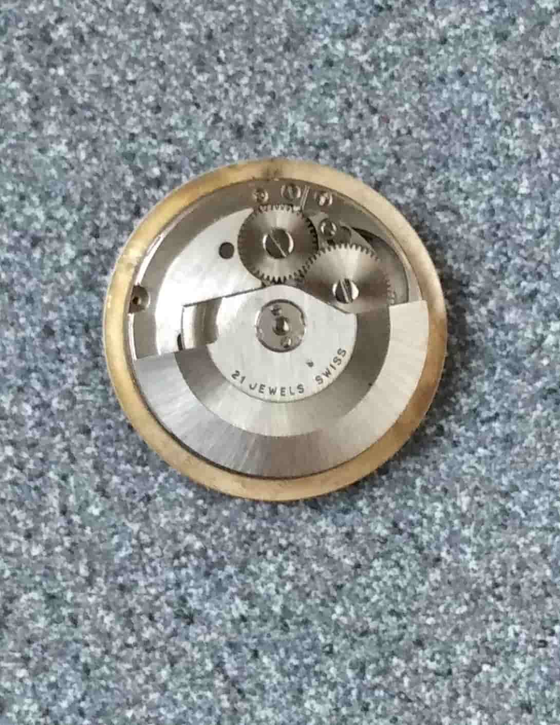 Vintage Baume & Mercier 21-Jewel Automatic Movement & Dial - For Parts/Repair - Very Good Dial & Gold Hands